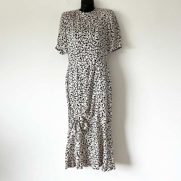Vintage 100% Silk Floral MIDI Dress - Picture 16 of 16
